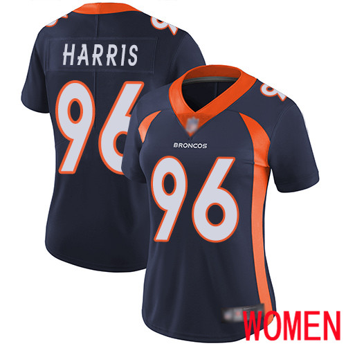 Women Denver Broncos #96 Shelby Harris Navy Blue Alternate Vapor Untouchable Limited Player Football NFL Jersey
